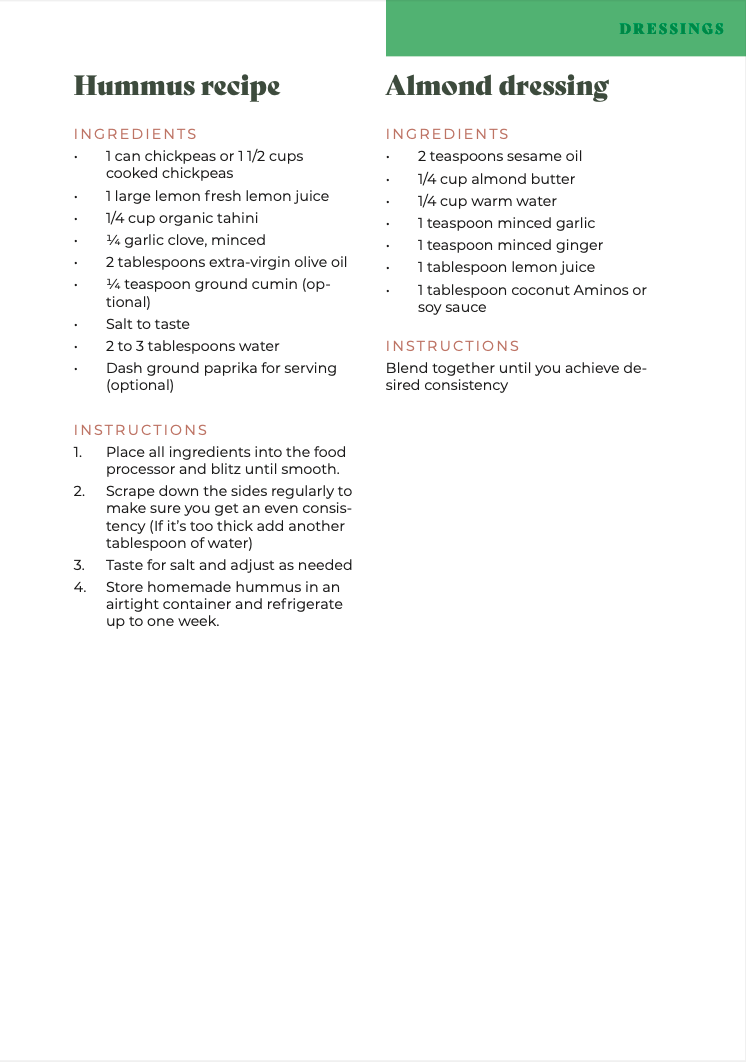 Nutrient Dense Recipe e-book